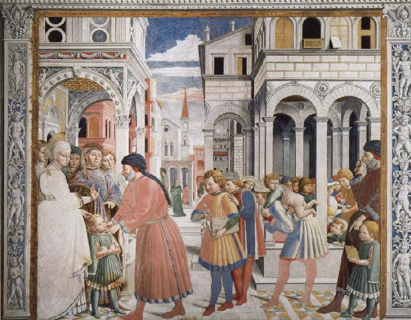 Benozzo Gozzoli The School in Tagaste oil painting picture